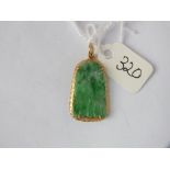 Gold Chinese high carat jade pendant 2.5g inc