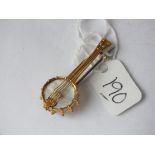 Gold and m.o.p Banjo brooch