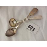 Exeter. Fiddle pattern egg spoon and another