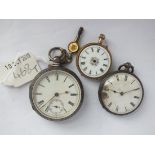 Gents silver pocket watch and two others