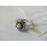 Single stone diamond ring set in 18ct. white gold, size N+