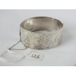 Victorian wide silver hinged bangle 34.8g