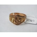 Gents 18ct gold fancy iners ring 7g