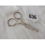 Pair of small scissor action sugar nips, 2.5” long Chester by MB 5g.