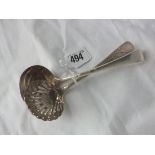 Georgian bright cut sifter ladle, Lon 1800 by SG, EW, IB, also another 90g.