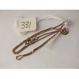 9ct fine box link neck chain 16" long 1.7g