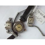 Ladies silver wrist watch and two others