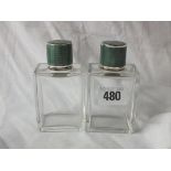 Pair of Art Deco cologne bottle, 4” high