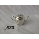 Pepperette in the form of a teapot, 1.75” over spout B’ham 1905 by JMB