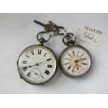 Silver pocket watch, also a fob watch