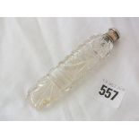19thC Dutch cut glass scent phial, 4.5” long