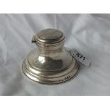 Capstan shaped inkwell, 3.5” dia. B’ham 1912 by WJM Co