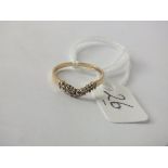 9ct diamond wishbone ring