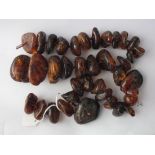 STRING OF HUGE AMBER BEADS 320g