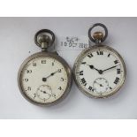 Silver pocket watch and another