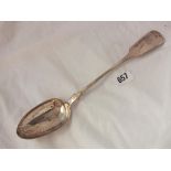 Exeter. Fiddle pattern basting spoon, 1855 by JW 110g.