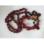 Cherry amber bracelet and a necklace