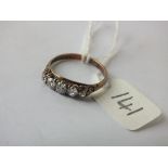 Five stone diamond half hoop ring set in 18ct – Size O - 2.8gm