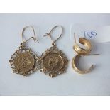 Two pairs 9ct earrings 4.8g