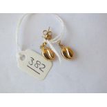 Pair of bean shaped 9ct ear pendants