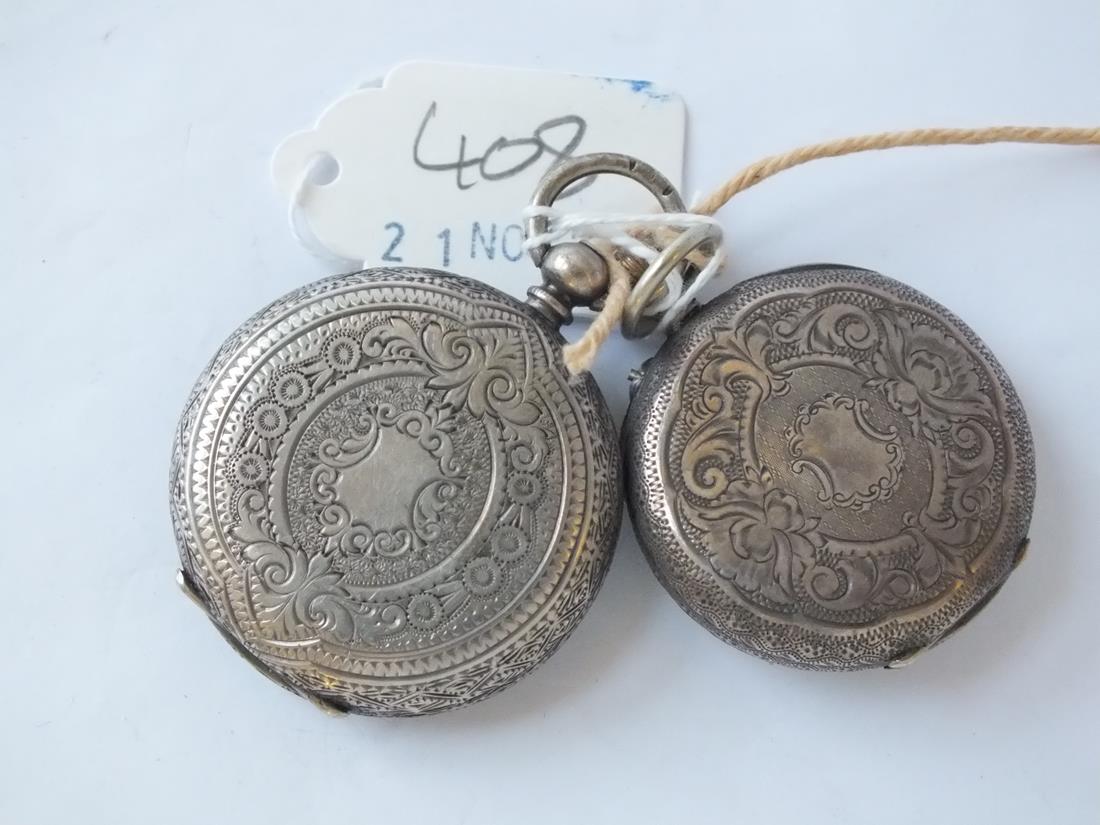 Two ladies silver fob watches - Image 2 of 2