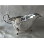 Sauce boat on hoof feet, 5.5” over handle Shef 1946 by CWF 90g.