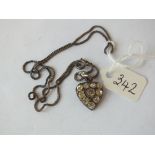 Antique paste set heart shaped pendant