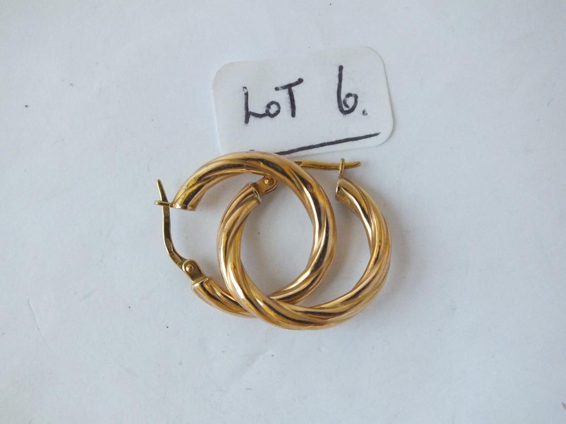 Pair of 9ct hoop earrings