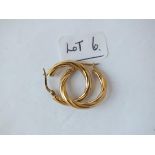 Pair of 9ct hoop earrings