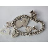 Silver charm bracelet 47g