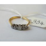 18ct. five stone diamond ring