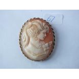 9ct vintage cameo brooch 12.5g inc