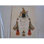 ROYAL PROCLAMATION pictorial certificate ‘on board H.M.S. Cornwall’ 1928