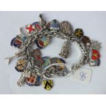 Silver charm bracelet - 48g inc