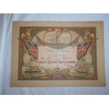 PILOTS ASSOCIATION a pictorial certificate to Wm. Pascoe, Falmouth, 1885