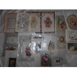 VICTORIAN VALENTINE CARDS 16 ornate Valentine cards, 1 boxed