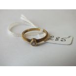 Single stone diamond ring set in 9ct – Size M – 2gm