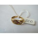 18ct. ruby and diamond, one stone absent