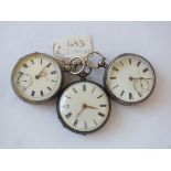 Gents silver cased pocket watch by Kendal and Dent and two others