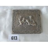 German cigarette case, embossed with children, 3.5” wide 800 105g.
