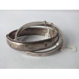 Two silver bangles 33g