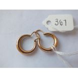 Pair of 9ct hoop earrings