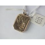 Oblong 9ct back and front locket