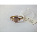 Victorian gold heart shaped ring