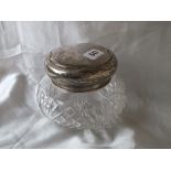 Massive cut glass powder jar with lift off cover, 6” dia. B’ham 1926 by D & B