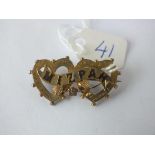 9ct Victorian mizpah brooch in the form of a double heart 2.5g inc