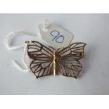 9ct gold butterfly brooch 3.3g inc