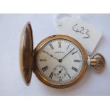 Small RG hunter pocket watch by Waltham