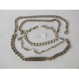 Five silver bracelets 80g