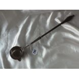 Georgian toddy ladle with turned wooden handle, 14” long Lon